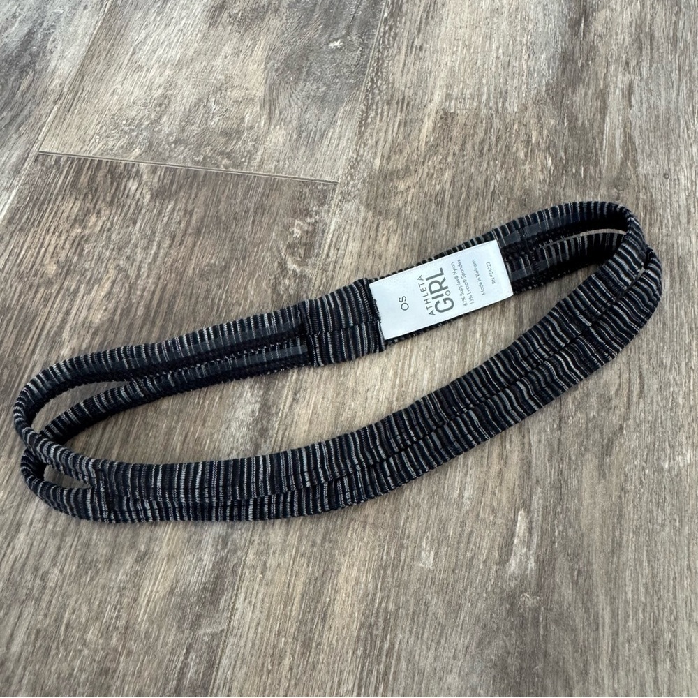 Athleta Girl Black Elastic Headband - Gray & Black